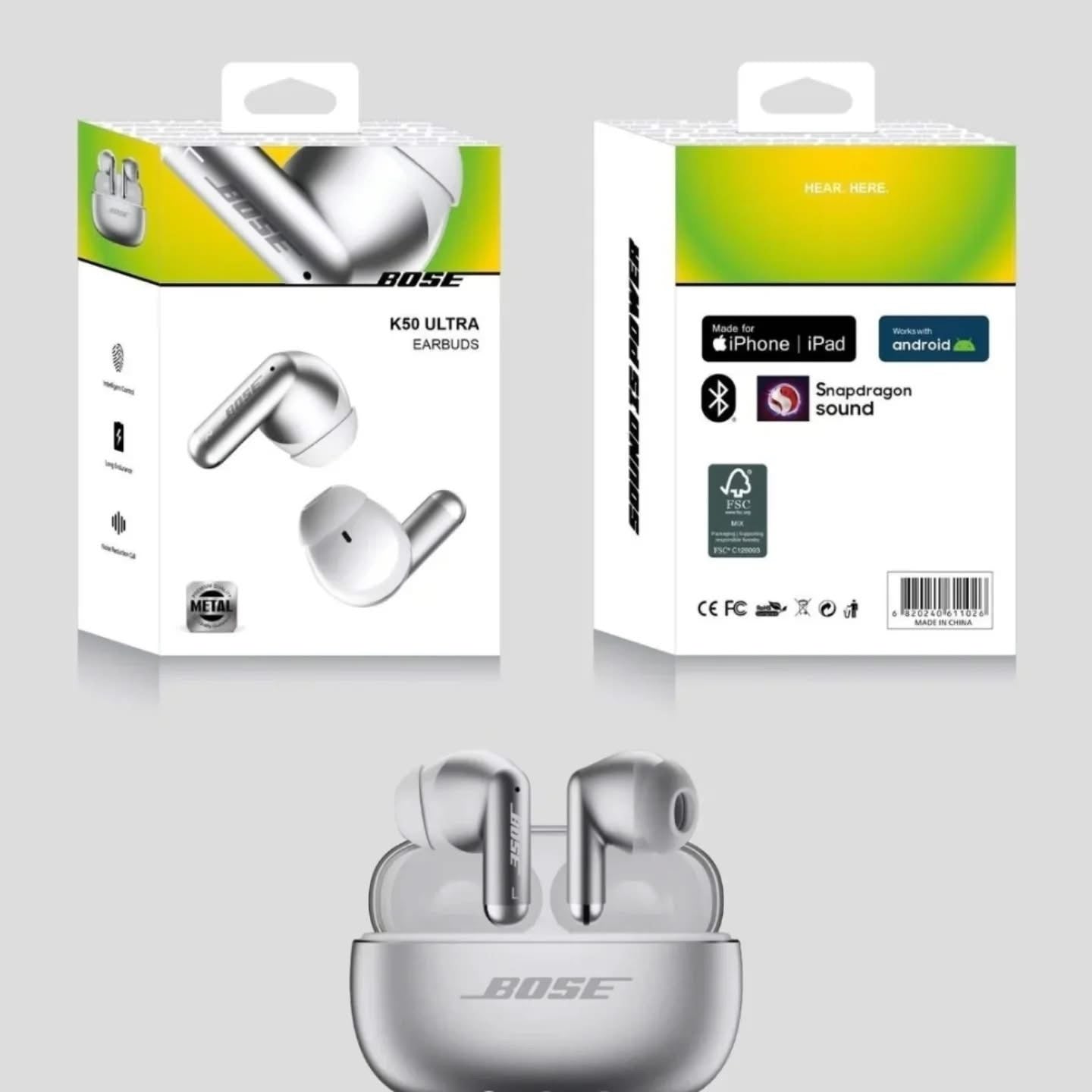 🎧 Bose K50 Ultra Earbuds – Puissance sonore & élégance premium