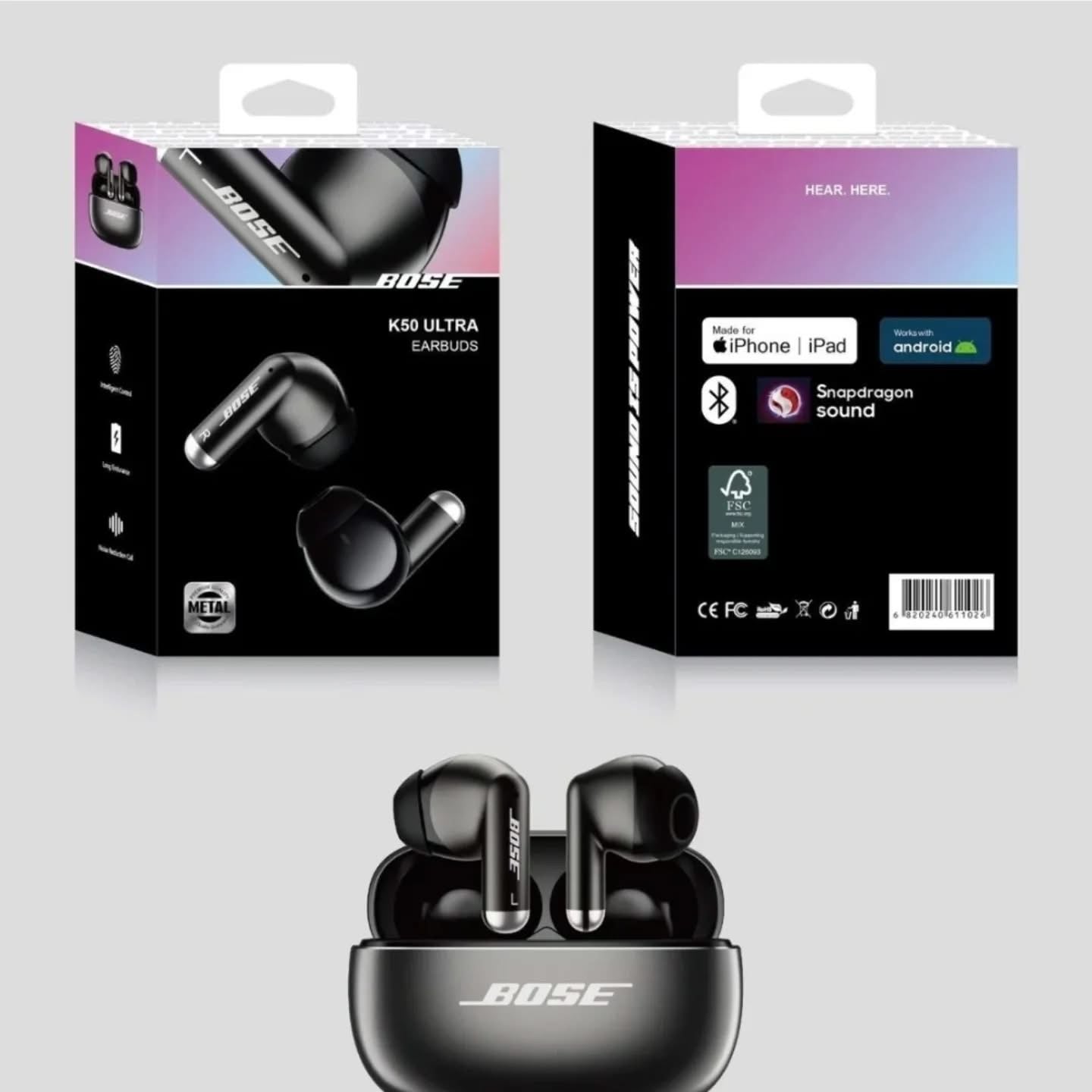 🎧 Bose K50 Ultra Earbuds – Puissance sonore & élégance premium