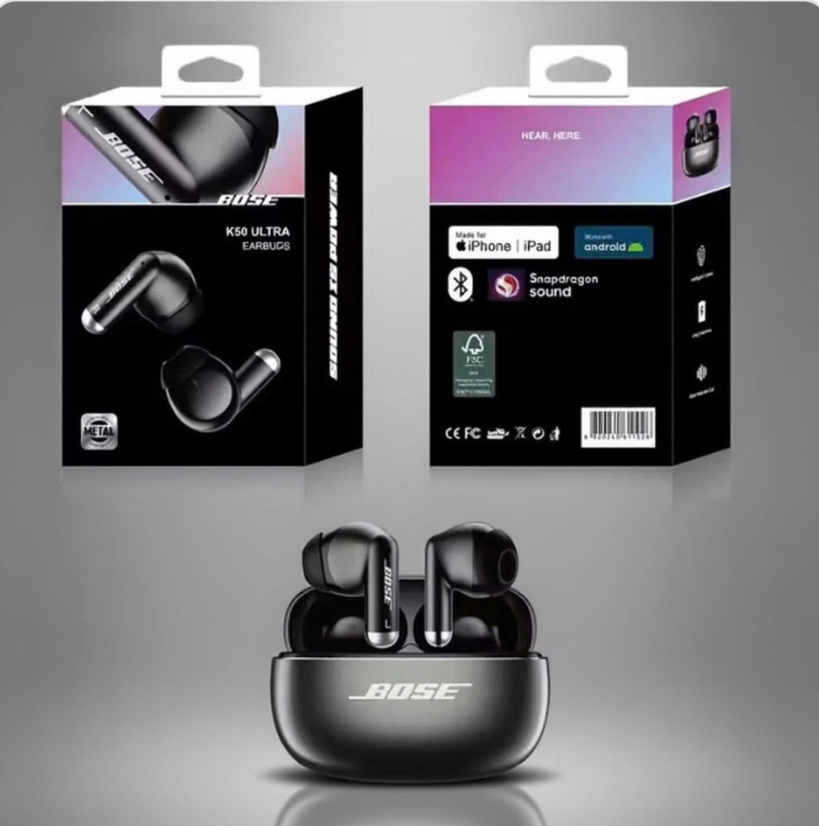 🎧 Bose K50 Ultra Earbuds – Puissance sonore & élégance premium