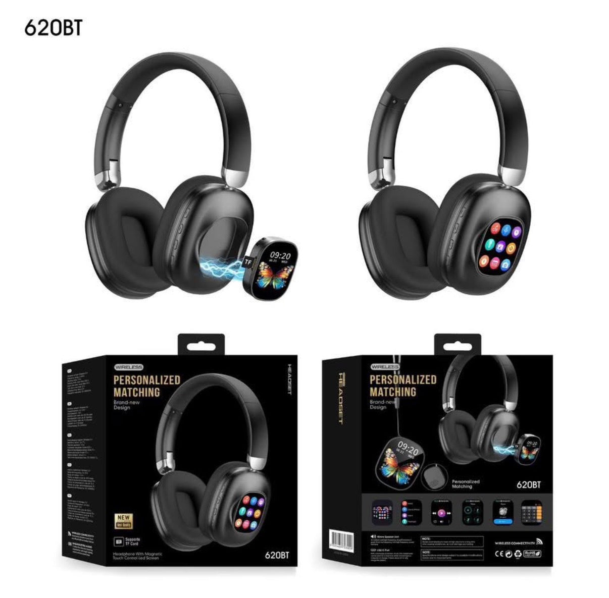 🎧 Casque Bluetooth Intelligent avec Écran Tactile – L’innovation au bout des oreilles !