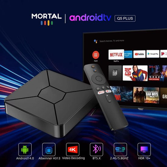 📺 Mortal Android TV Box 4K – Transformez votre téléviseur en Smart TV ultra performante